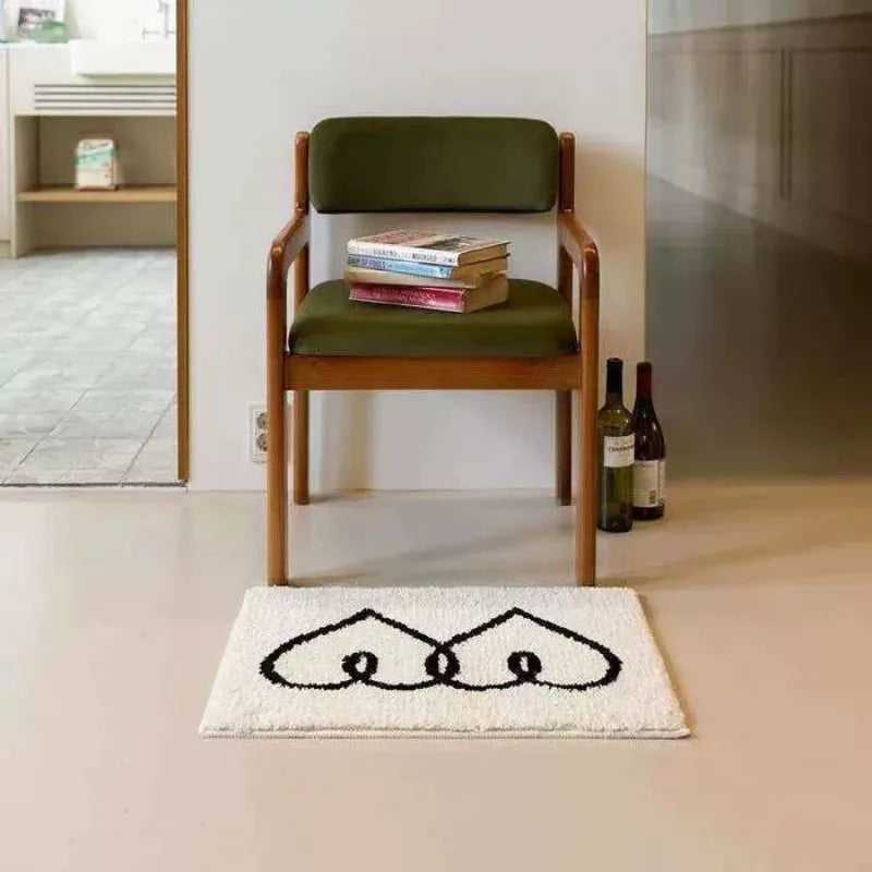 tapis sol moderne épais antidérapant polyester motif géométrique chambre salle bain maison