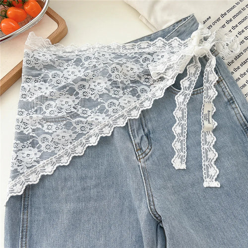 jupe vintage dentelle blanche noire asymétrique fleurienne féminine above knee