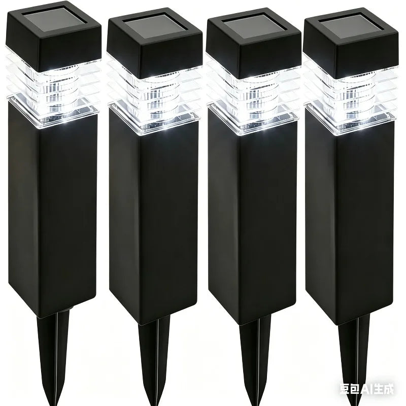 lampes solaires extérieures led modernes noires ip65 allée jardin étanches 249lm 2000lm