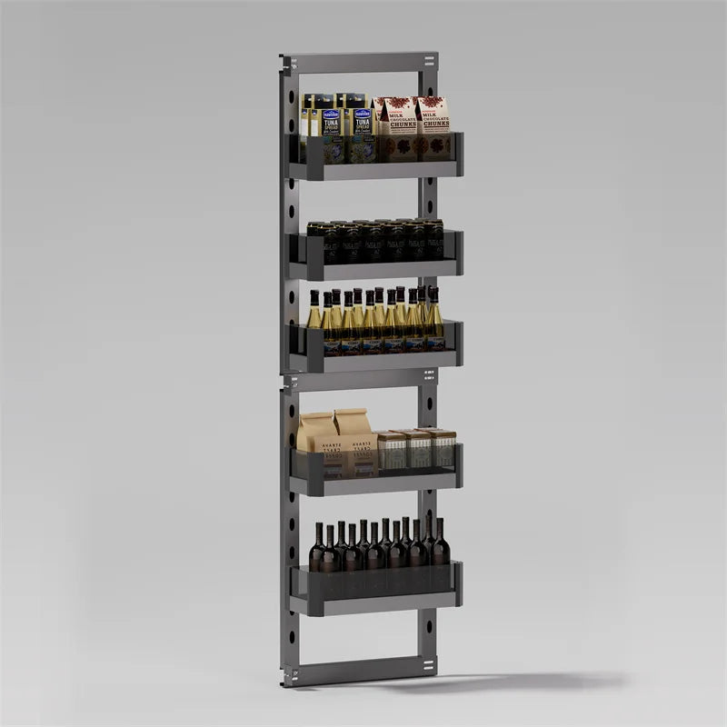 organisateurs garde manger coulissants modernes rangement cuisine étagères transparentes bouteilles bocaux boîtes conserve multifonctionnels