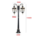 lampe jardin élégante vintage verre transparent ornements dorés extérieur noir doré ip65 led
