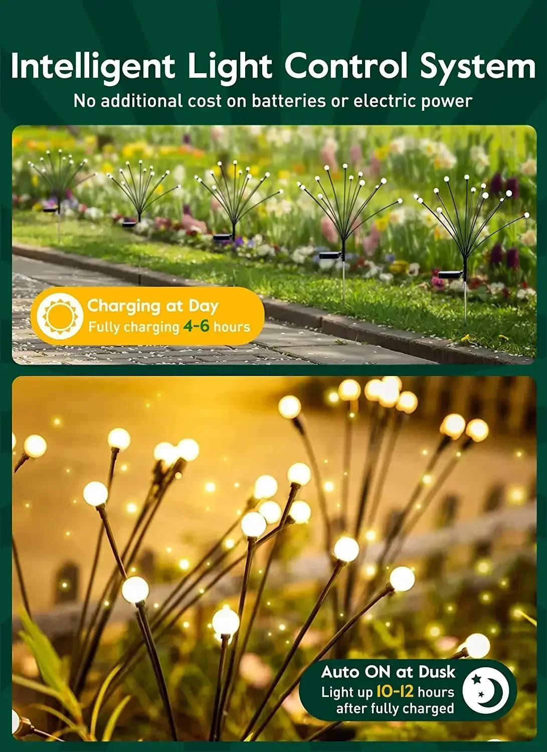 guirlande lumineuse solaire led blanc doré moderne boules rondes étanches extérieurDecorationChaude