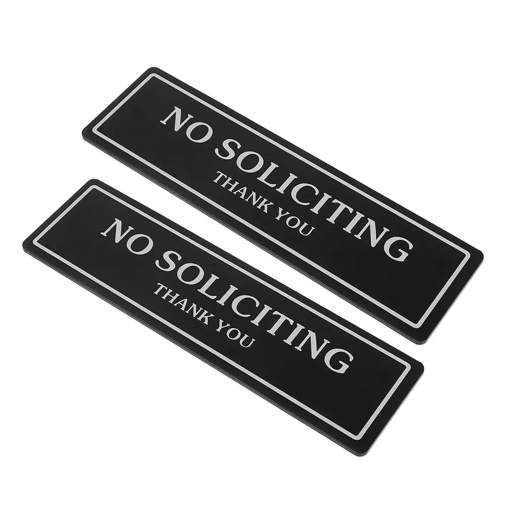 panneau no soliciting noir adhésif classique porte fenetre maison entreprise