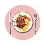 assiettes tissées modernes beige bleu gris jaune opaques set table noël festive