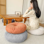 coussin rond moderne corduroy gris orange blanc doux extérieur sol lombaire câlin