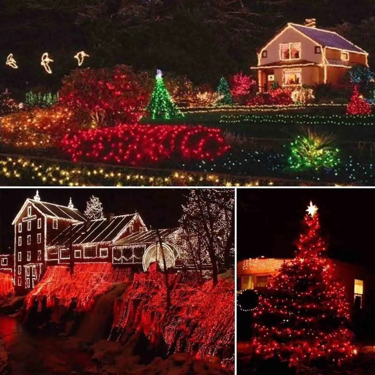 guirlande lumineuse multicolore 100 led 12m modernes ip67 étanchesextérieur noël