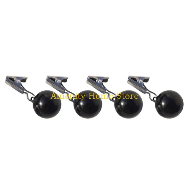 clips rideau noir moderne sphères opaques fixations clips pack quatre