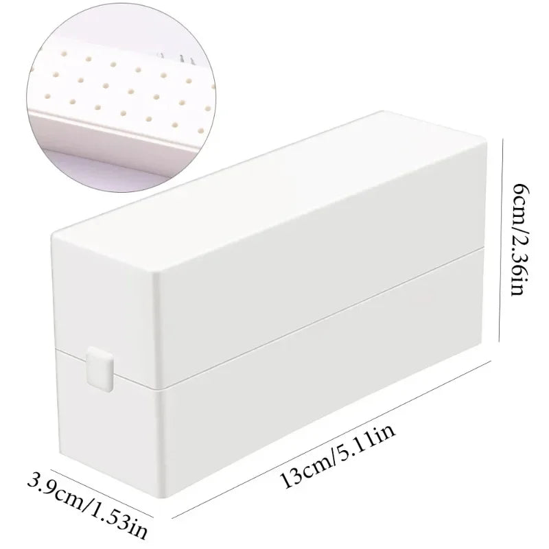 boîte rangement pinceaux manucure blanc noir rose pratique moderne 30 trous