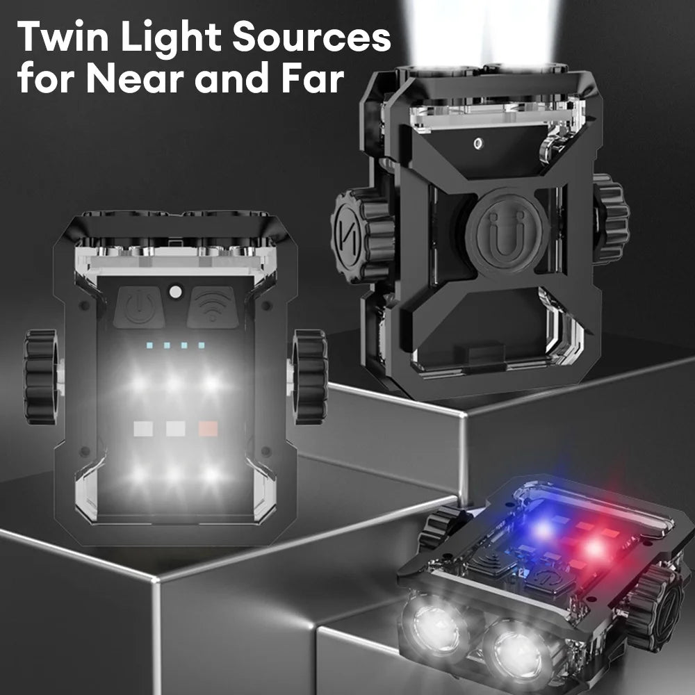 lampe poche rechargeable led noir gris blanc 360 angle aimantée modes contrôle moderne technologique