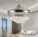 ventilateur cristal led doré télécommande classique chambre salon 42 48 pouces