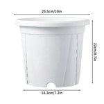 pot fleurs plastique moderne rayures verticales blanc vert drainage base perforée jardin balcon intérieur