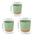 Pots fleurs modernes bacs pépinière bord cuir naturel vert clair blanc gris absorbant minimaliste