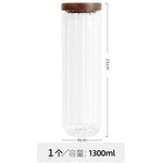 boîte hermétique verre couvercle bois rangement cuisine imperméable qualité alimentaire japonais transparent vertical moderne