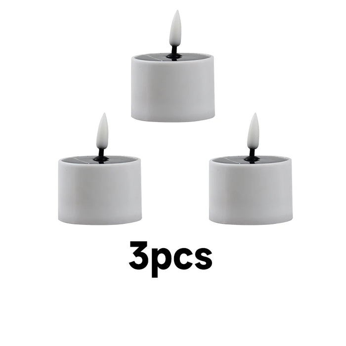 éclairage solaire led bougie blanche moderne sans flamme étanche jardinextérieur autonomepose