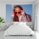 tapisserie étoiles blanches rouge rayures horizontales décorative patriotique chambre taille grande