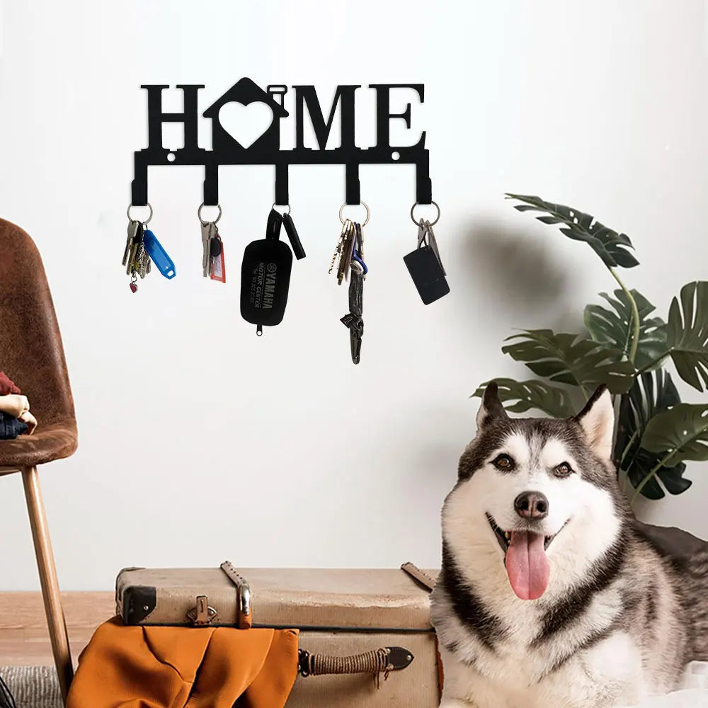 porte clés mural moderne lettres cœur noir clés serviette accessoire décoration intérieure móc fixations