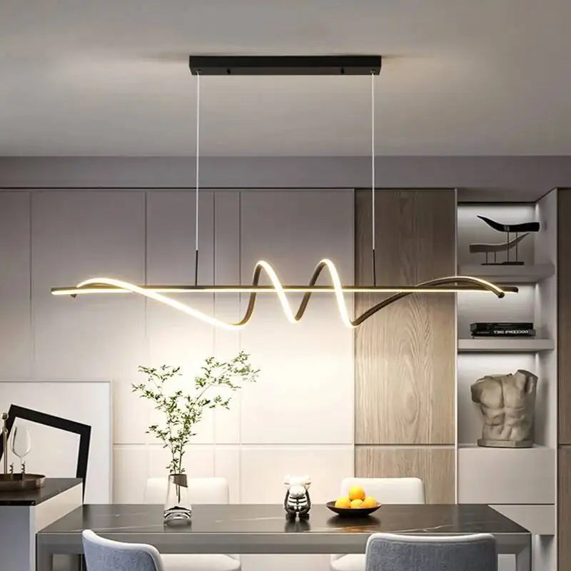 lumière suspendue moderne abstraite 100cm 120cm noir blanc doré minimaliste
