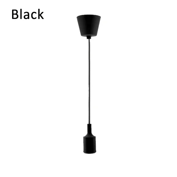 lustre suspendu moderne ampoule câble coloré salon chambre rouge noir blanc