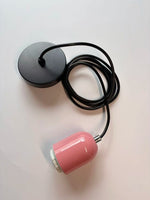 support ampoule suspendu moderne vert rose rouge jaune beige fer câble socle e27 unique