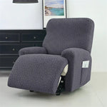 housse canapé inclinable gris jacquard moderne extensible poches fauteuil salon maison