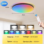 lampe led moderne blanc télécommande facile.surface mount 30w 40w 50w
