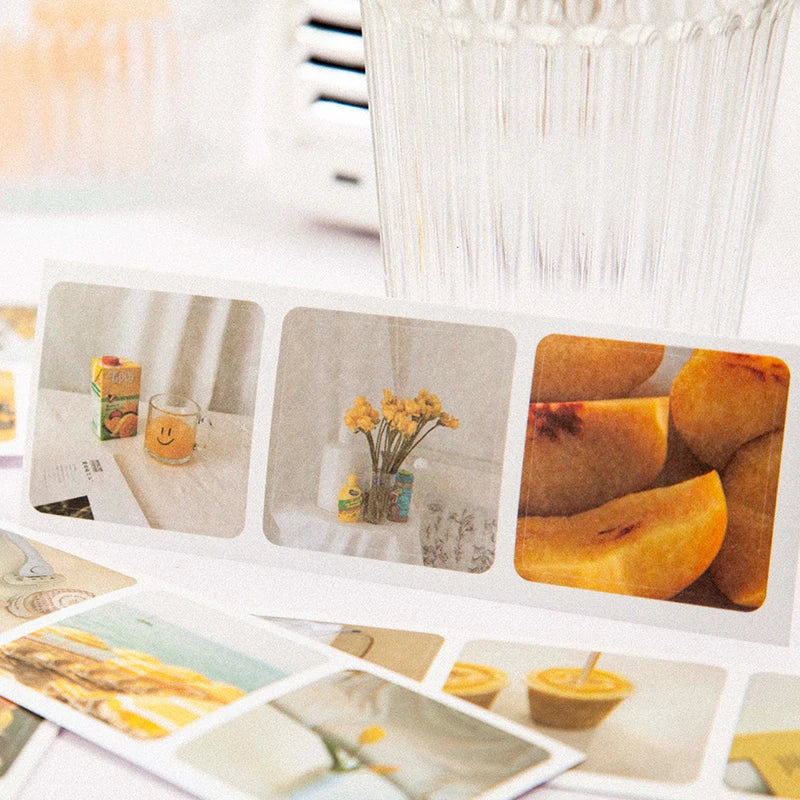 autocollants cartes postales multicolores vintage paysages objets fleurs scrapbooking bricolage deco papeterie creative minimaliste