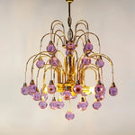 lustre moderne art déco doré violet marron sphères translucides salon chambre vintage
