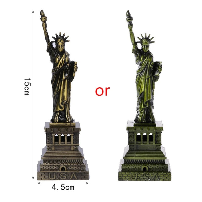 statue liberté miniature bronze doré décoration souvenir usa 30cm 25cm relief architectural