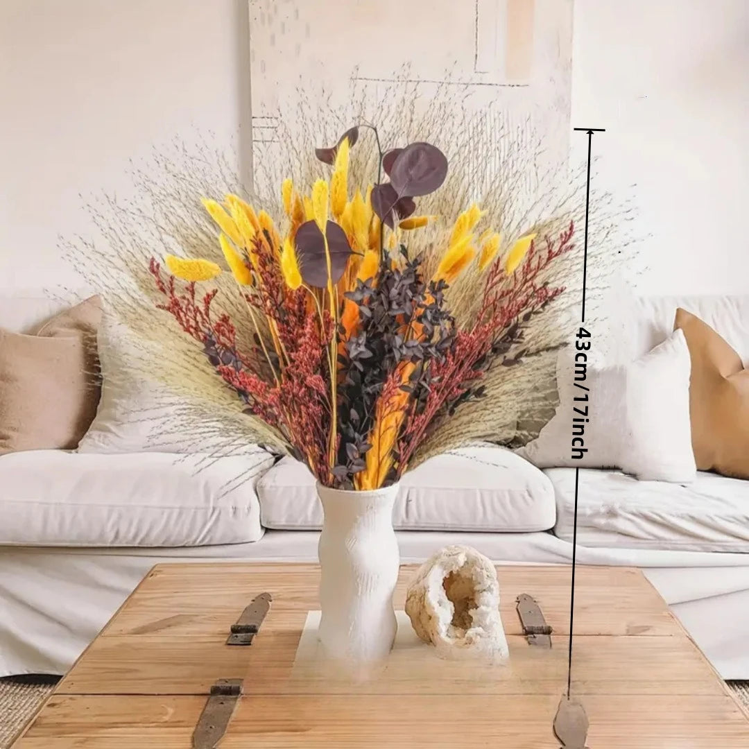 bouquet fleurs séchées pampas mariage décoration intérieure bohème graminées variées