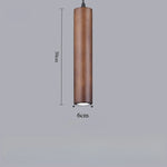 Lampes suspendues bois minimaliste modernes chambre salon éclairage LED marron foncé beigeclair