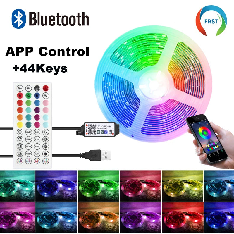 ruban led multicolore moderne 10m 20m 30m bluetooth télécommande application chambre