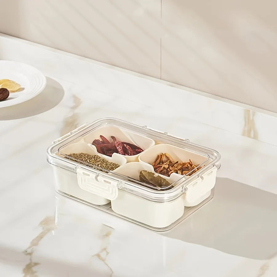 boîte compartiments transparente moderne réutilisable boucle fermeture fruits légumes snacks noix portable