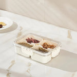 boîte compartiments transparente moderne réutilisable boucle fermeture fruits légumes snacks noix portable