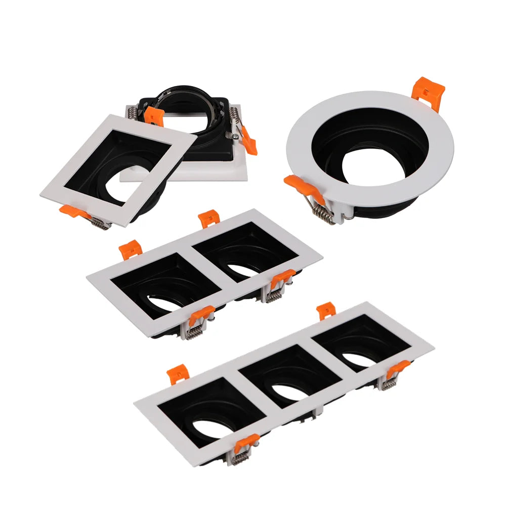 plaque montage led anneau rond carré blanc noir moderne 90v260v 610w
