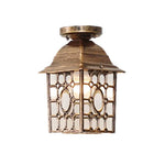 Lampe vintage bronze noir grille ajourée éclairage quotidien interrupteur bouton monté surface