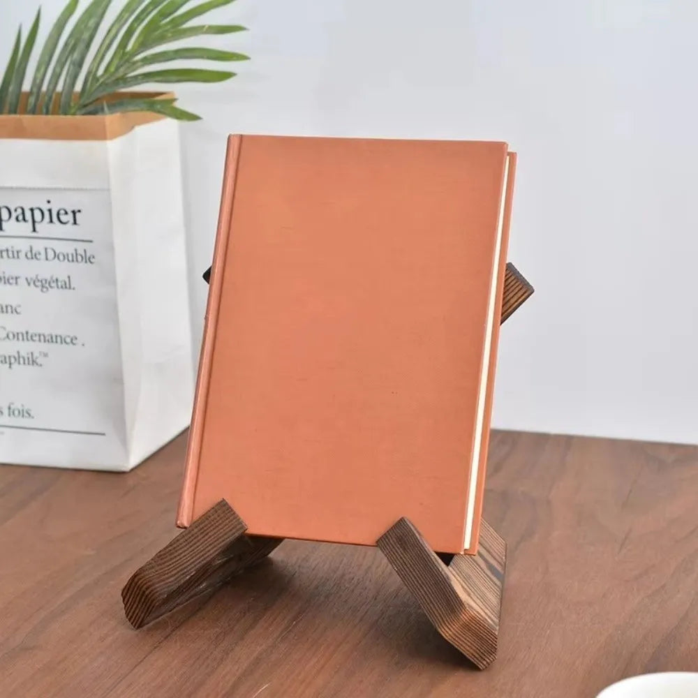 support livre bois marron moderne serre livres cuisine salle manger étagère présentoir menu