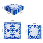 serviettes papier fleur oiseau géométrique bleu blanc classique vintage decoration fetes
