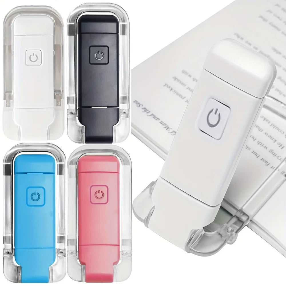 lampe lecture rechargeable usb blanc rose transparente clip portable moderne