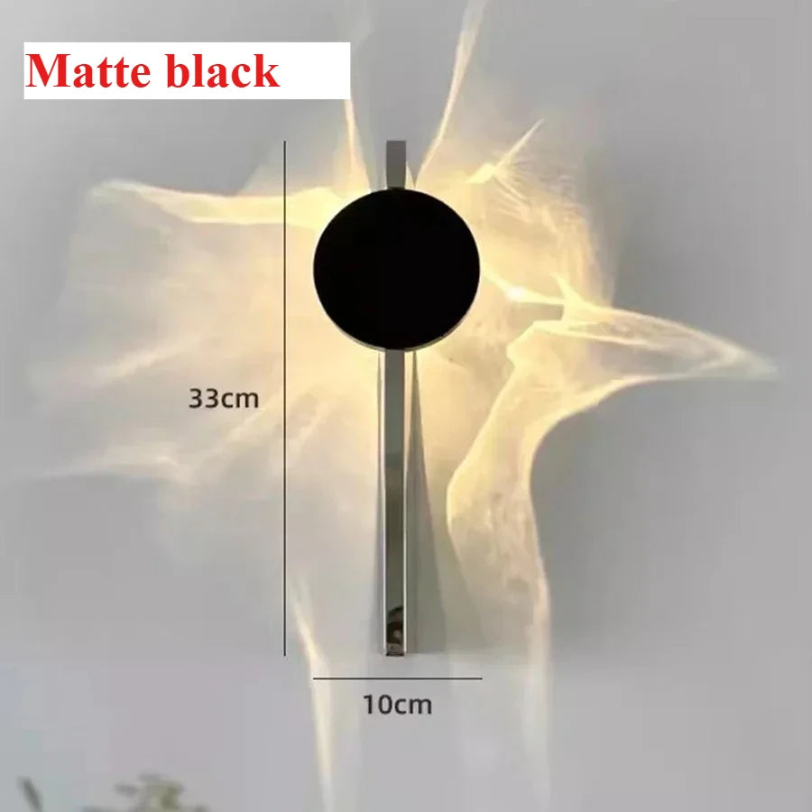 lampe murale contemporaine noir brillant noir mat texture ondulée translucide fixation chambre coucher decoration
