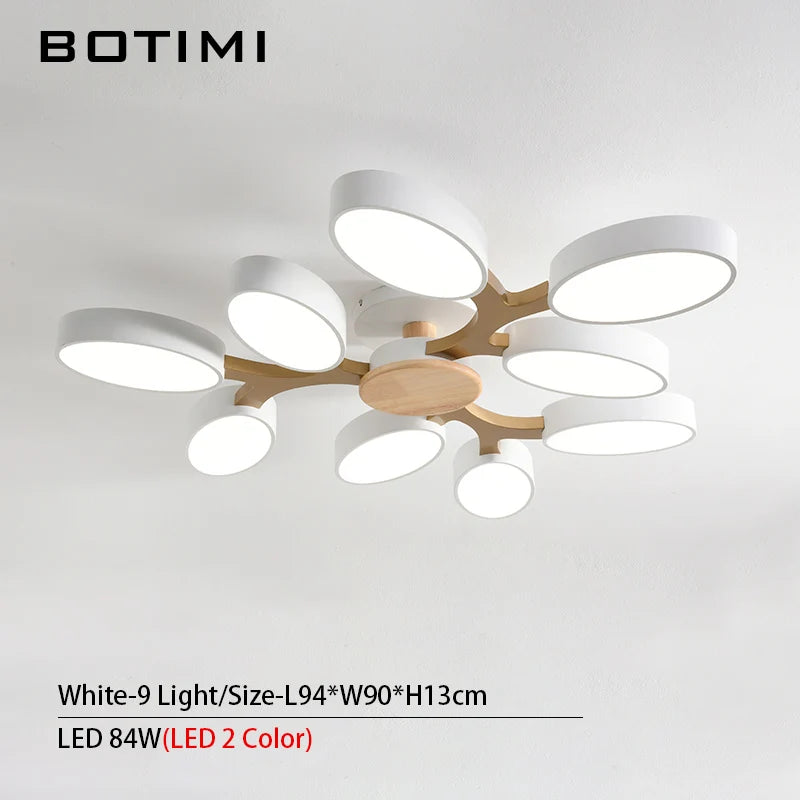 plafonnier moderne blanc bois éclairage led surface montée flux lumineux 249 2000 mètres carrés
