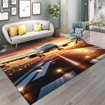 tapis moderne avion ville bleu noir blanc extérieur salon prière 80x120cm 120x160cm