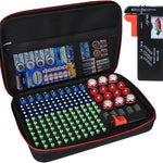 mallette rangement batteries texturée noir bordure rouge compartimentée piles button aaa aa 9v