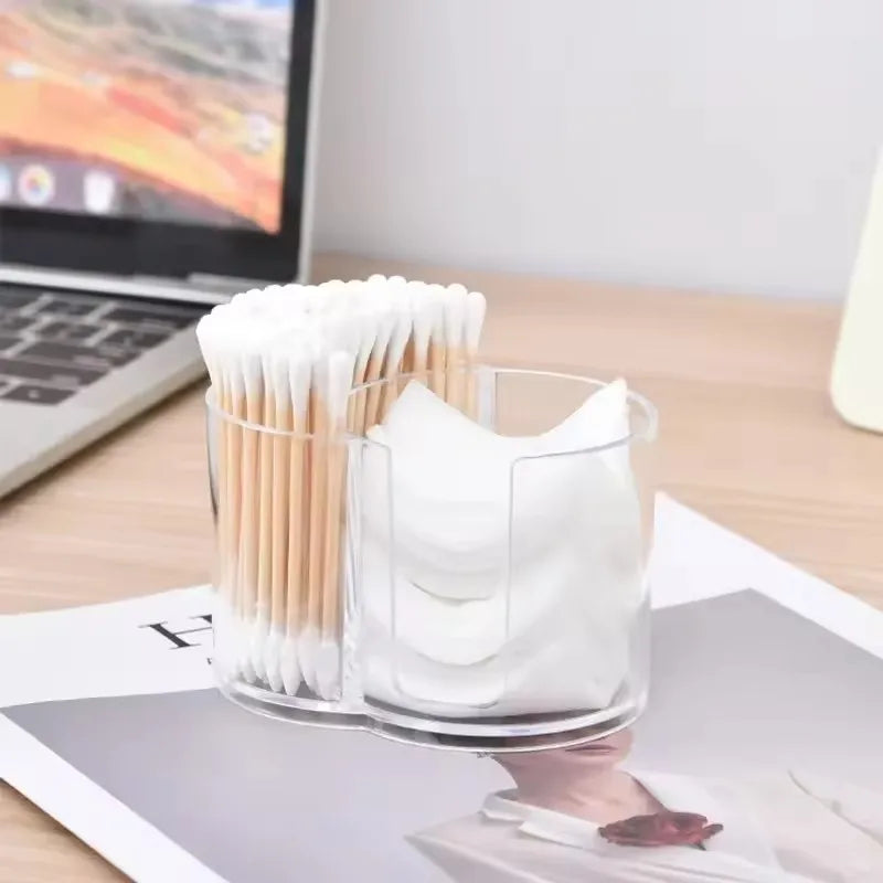 boîtes rangement coton tige bouchons cosmétiques transparentes réutilisables multifonction modernes minimalistes voyage