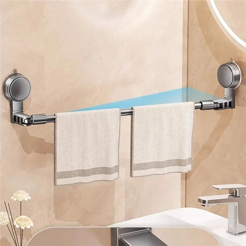 porte serviettes télescopique argenté ventouses rangement serviettes moderne salle bain cuisine
