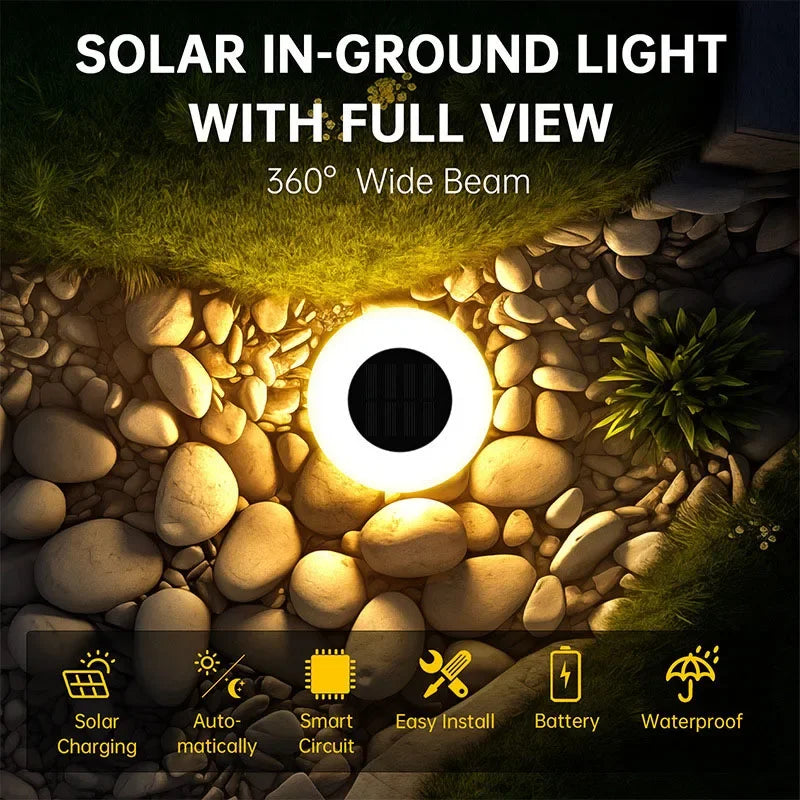 lumière solaire led sol ip65 moderne blanc contemporain extérieure jardin allée chemin