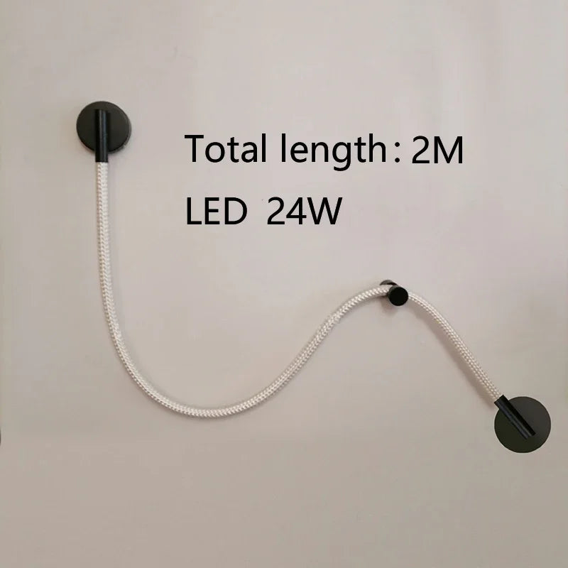lampe néon moderne blanc lisse opaque clips câble led 4500k 3m 6500k