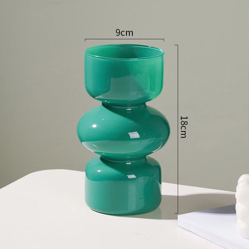 vases décoratifs modernes transparents rose blanc noir turquoise minimalistes sculpturaux
