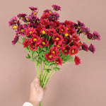 décoration intérieure bouquet artificielle fleurs soie rouge blanche ornement mariage anniversaire minimaliste