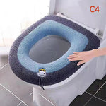 couvre siège toilette violet bleu gris rose rayures moderne adhésif lavable doux polyester
