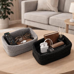 panier réutilisable moderne gris noir marron rangement chambre salon